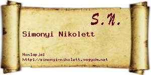 Simonyi Nikolett névjegykártya